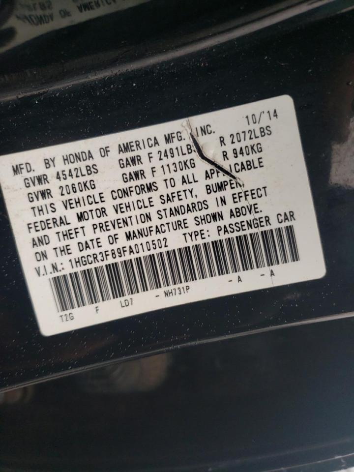 Photo 10 from auction – 2015 HONDA ACCORD EXL with VIN 1HGCR3F89FA010502