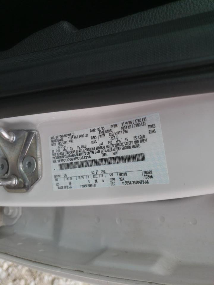 Photo 10 from auction – 2015 FORD ESCAPE SE with VIN 1FMCU0G91FUB68216