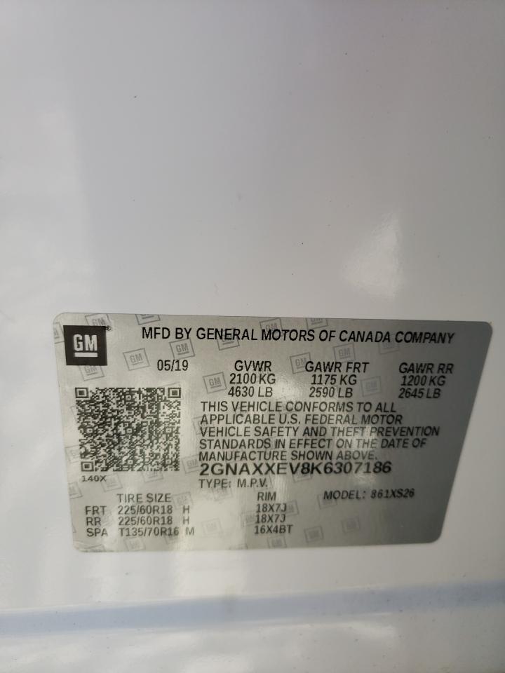 Photo 10 from auction – 2019 CHEVROLET EQUINOX PR with VIN 2GNAXXEV8K6307186