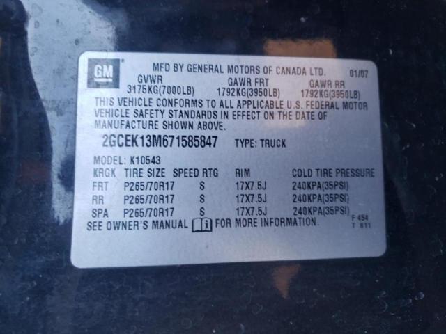 Foto 10 de la subasta – 2007 CHEVROLET SILVERADO con VIN 2GCEK13M671585847