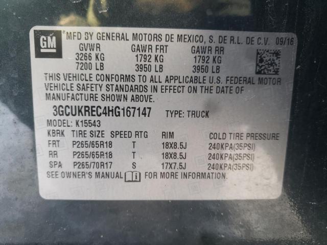 Photo 10 from auction – 2017 CHEVROLET SILVERADO with VIN 3GCUKREC4HG167147