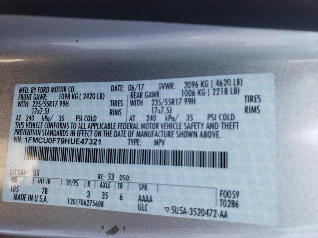 Photo 10 from auction – 2017 FORD ESCAPE S with VIN 1FMCU0F79HUE47321