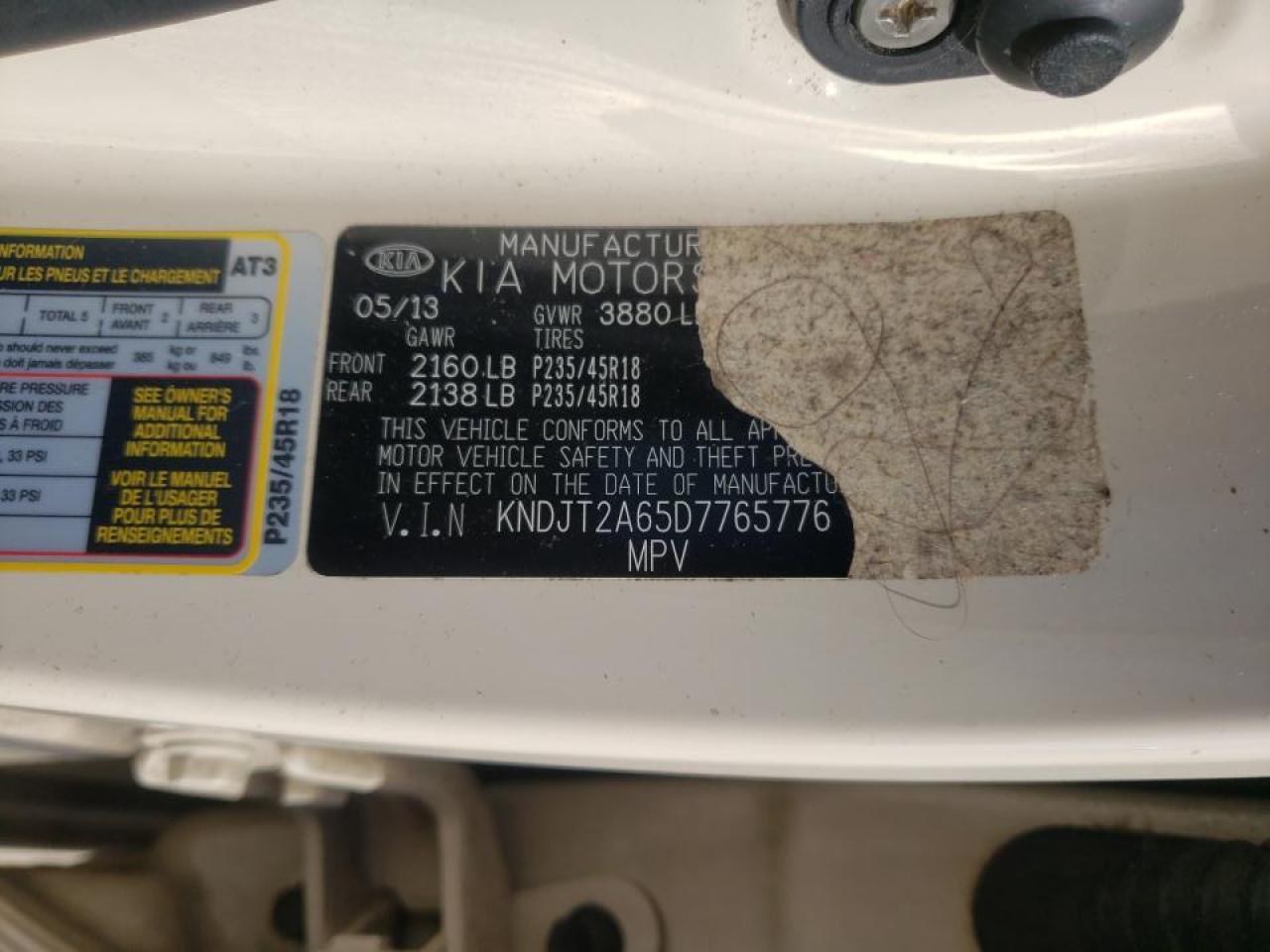 Foto 10 de la subasta – 2013 KIA SOUL + con VIN KNDJT2A65D7765776