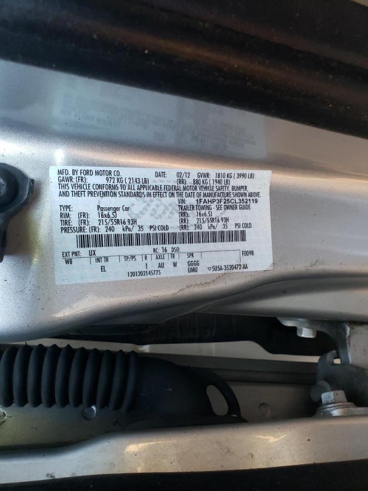 Photo 10 from auction – 2012 FORD FOCUS SE with VIN 1FAHP3F25CL352119