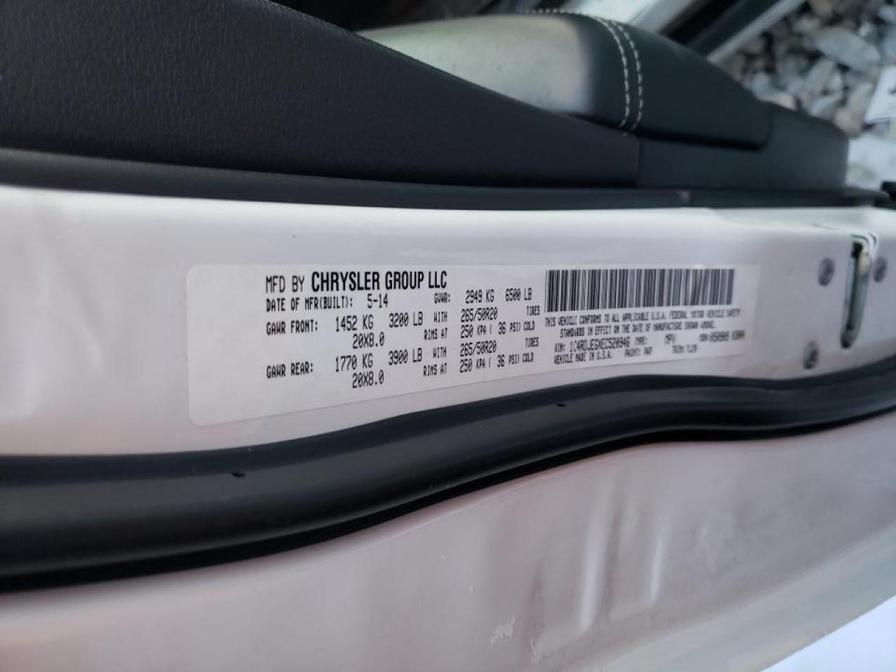 Photo 10 from auction – 2014 DODGE DURANGO CI with VIN 1C4RDJEGXEC520946