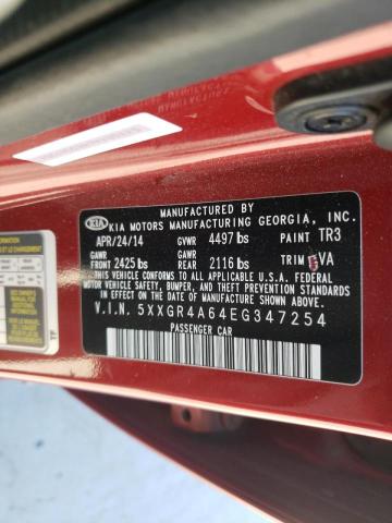 Photo 10 from auction – 2014 KIA OPTIMA SX with VIN 5XXGR4A64EG347254