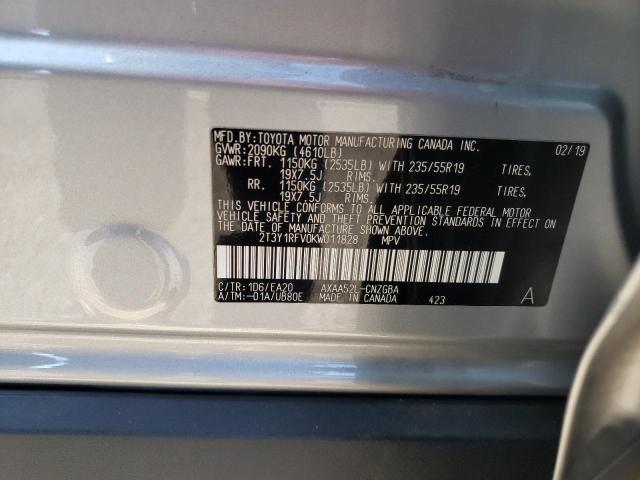 Photo 10 from auction – 2019 TOYOTA RAV4 LIMIT with VIN 2T3Y1RFV0KW011828