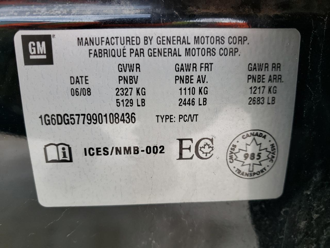 Foto 10 de la subasta – 2009 CADILLAC CTS con VIN 1G6DG577990108436