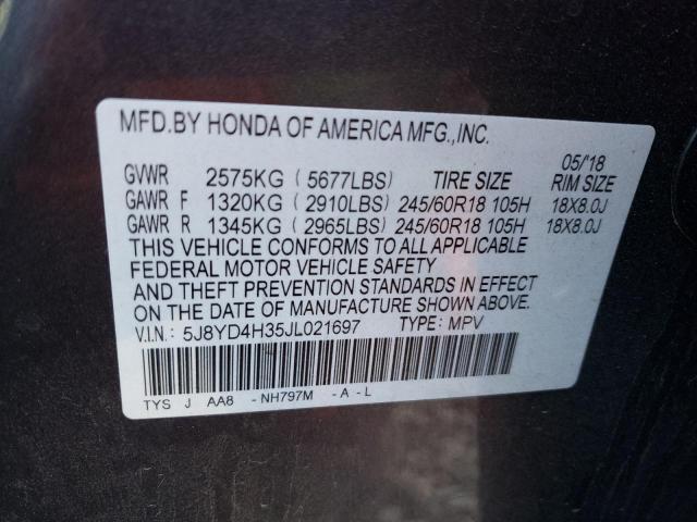 Photo 10 from auction – 2018 ACURA MDX with VIN 5J8YD4H35JL021697