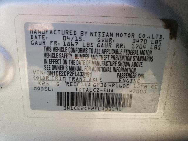 Photo 10 from auction – 2015 NISSAN VERSA NOTE with VIN 3N1CE2CP2FL433191