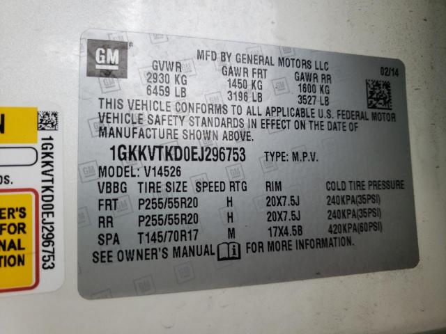 Photo 10 from auction – 2014 GMC ACADIA DEN with VIN 1GKKVTKD0EJ296753