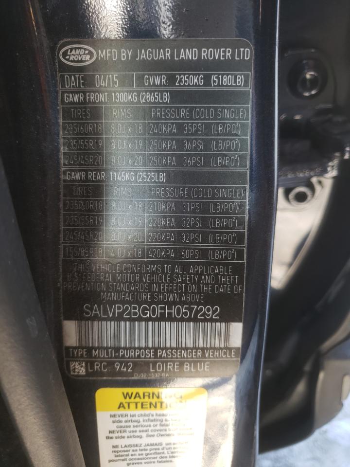 Photo 10 from auction – 2015 LAND ROVER RANGE ROVE with VIN SALVP2BG0FH057292