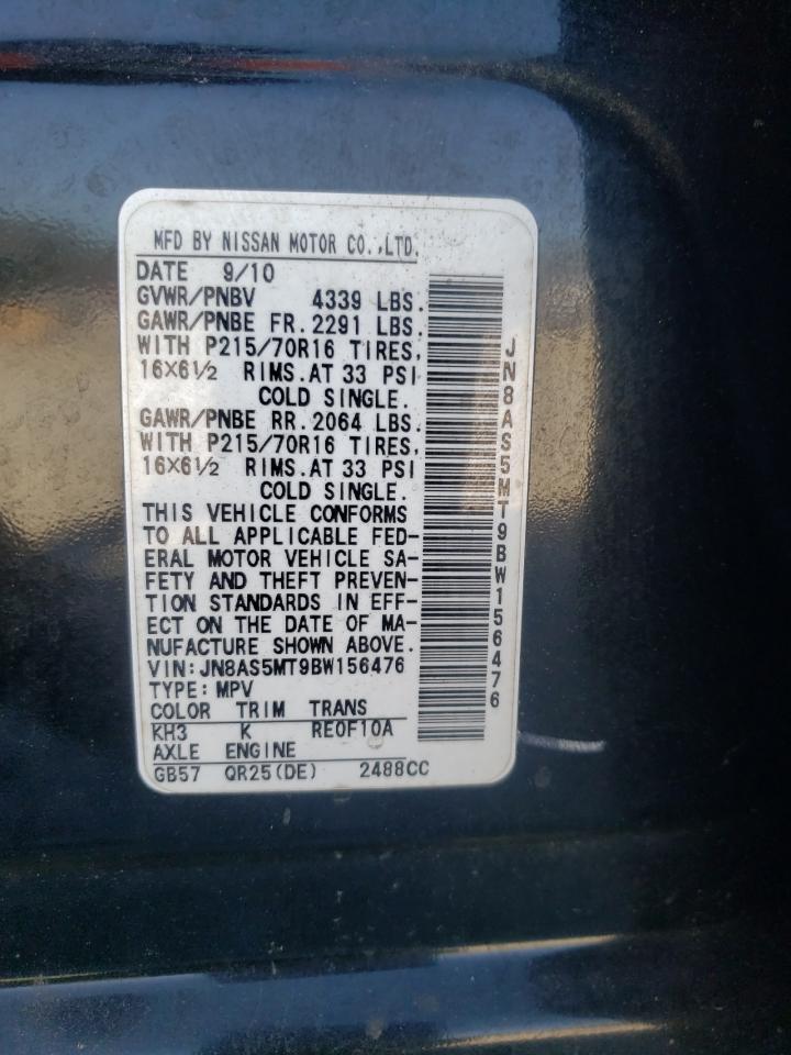 Photo 10 from auction – 2011 NISSAN ROGUE S with VIN JN8AS5MT9BW156476