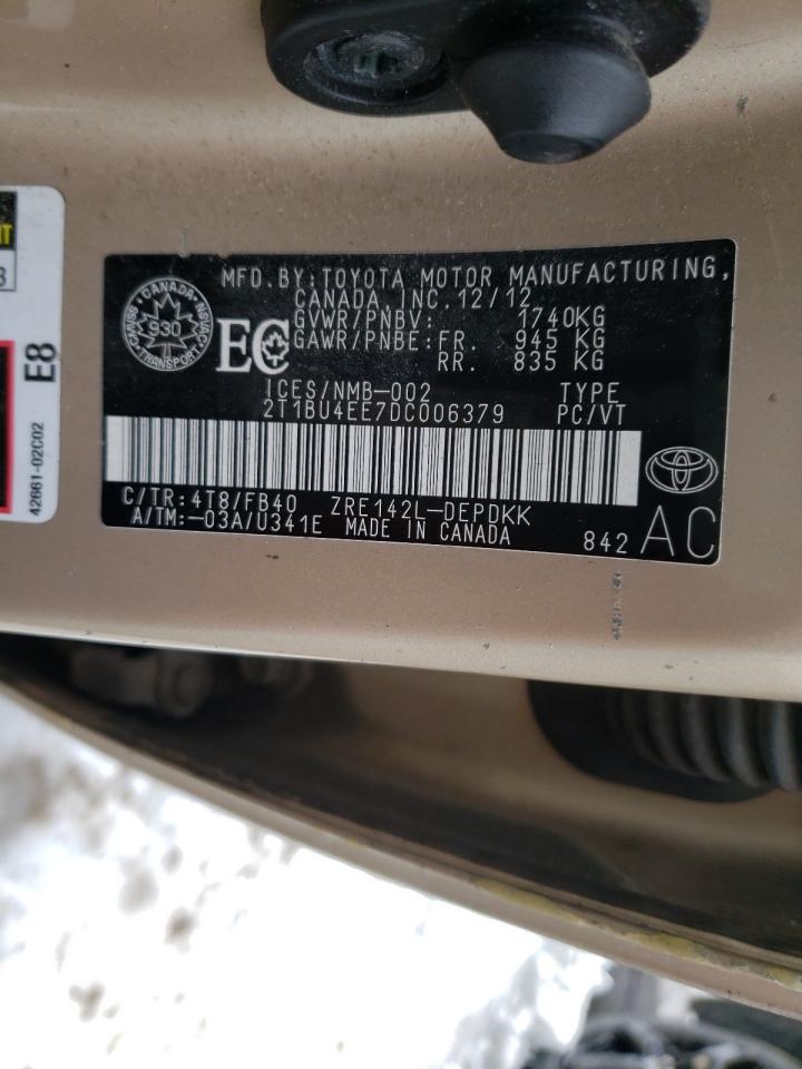 Photo 10 from auction – 2013 TOYOTA COROLLA BA with VIN 2T1BU4EE7DC006379