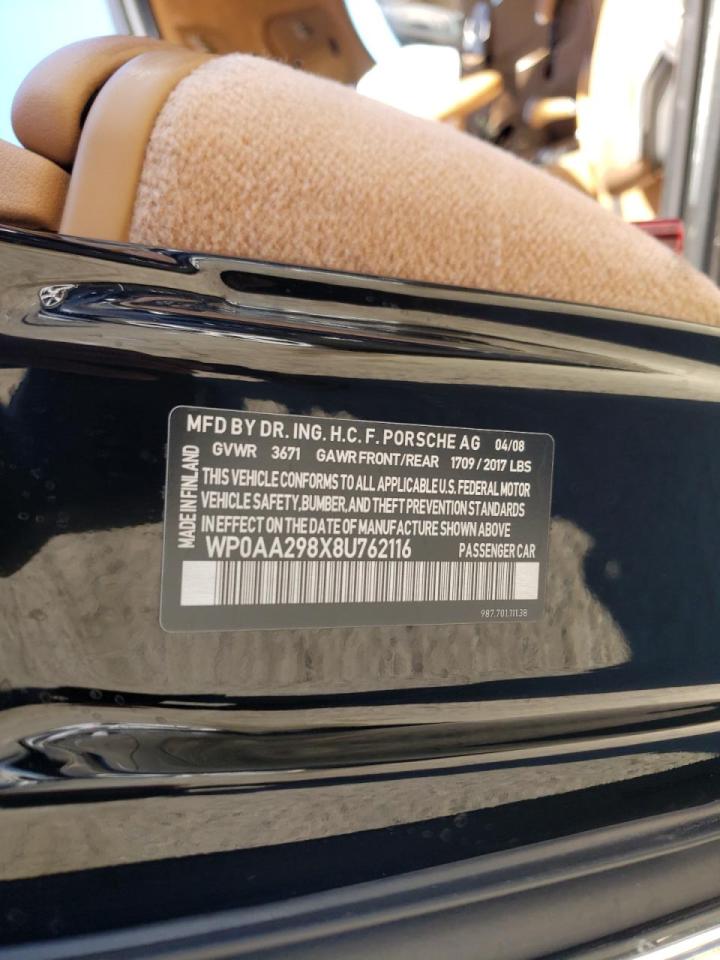 Photo 10 from auction – 2008 PORSCHE CAYMAN with VIN WP0AA298X8U762116