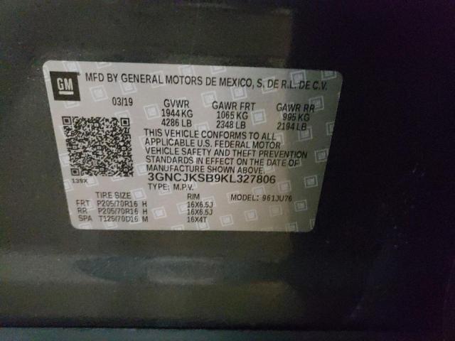 Photo 10 from auction – 2019 CHEVROLET TRAX LS with VIN 3GNCJKSB9KL327806