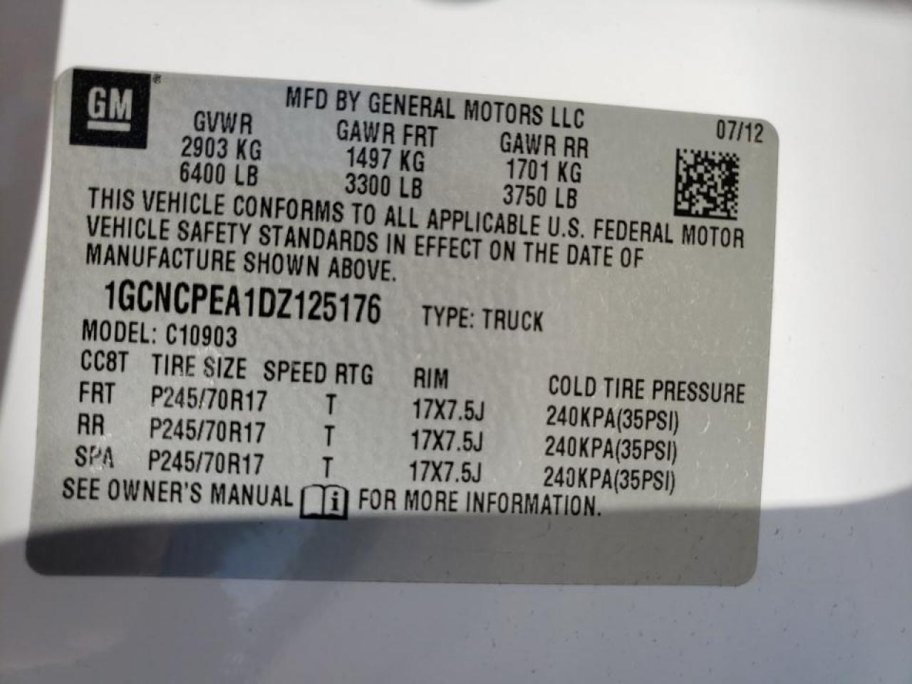Photo 10 from auction – 2013 CHEVROLET SILVERADO with VIN 1GCNCPEA1DZ125176