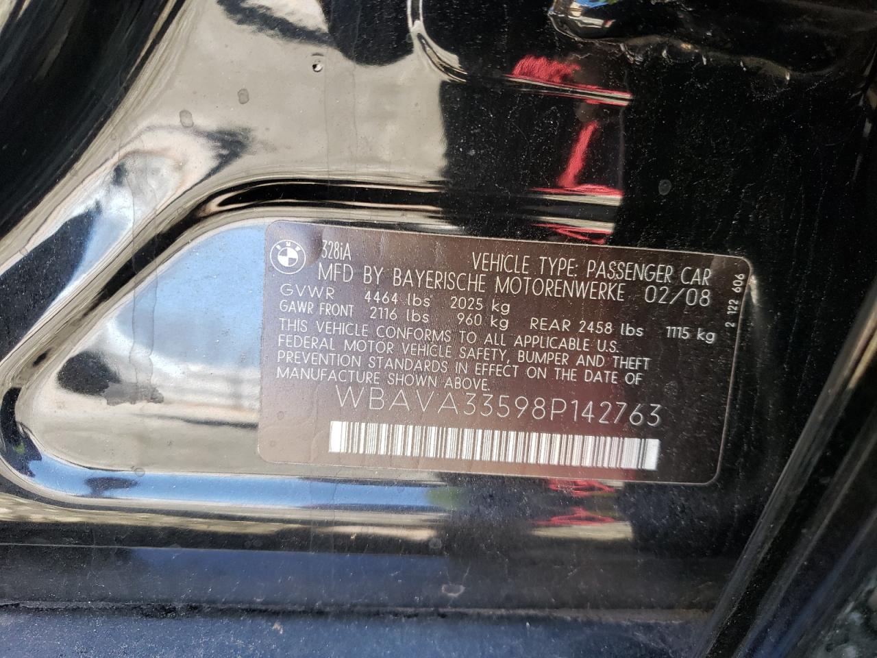 Photo 10 from auction – 2008 BMW 328 I with VIN WBAVA33598P142763