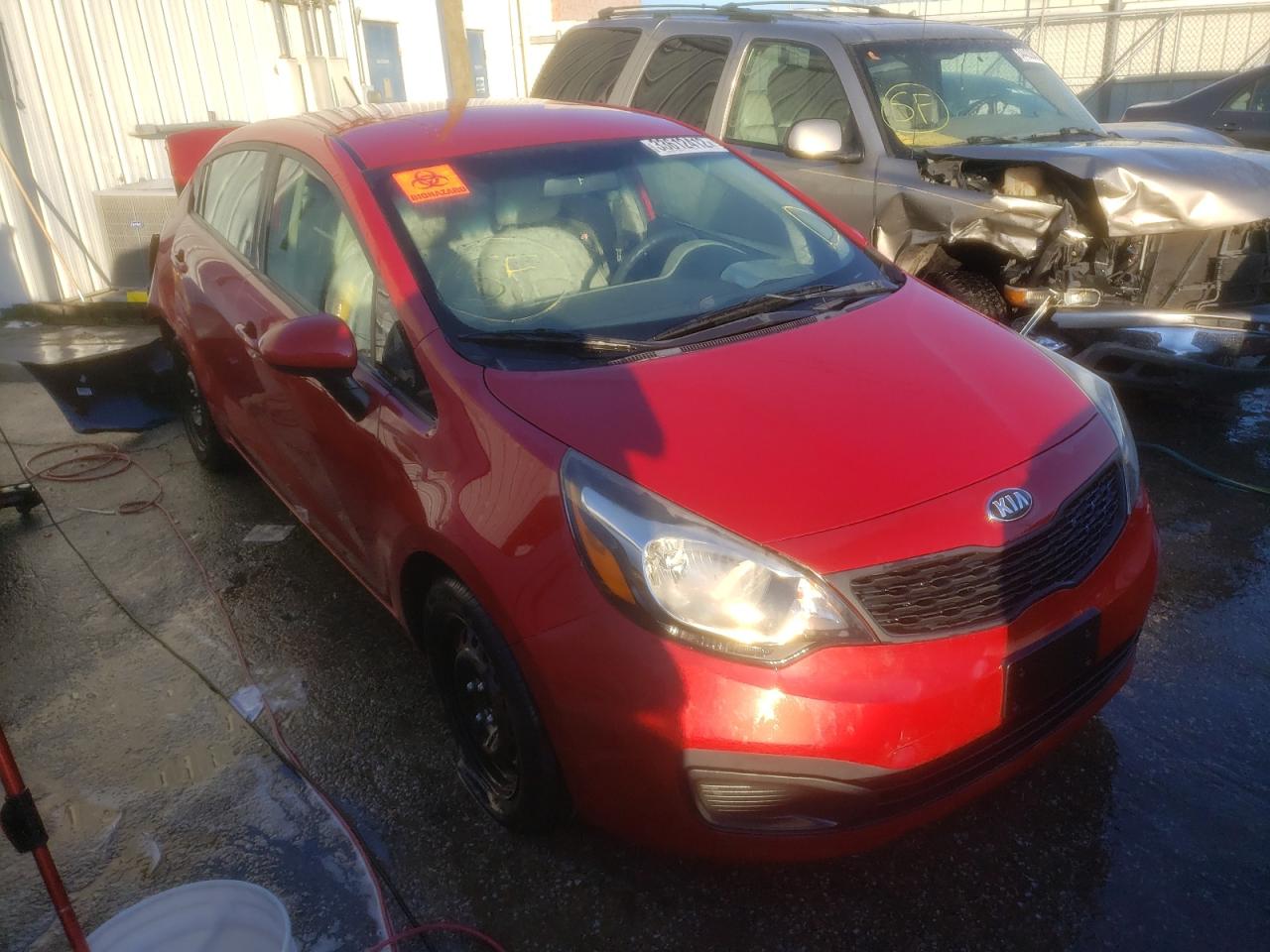 KIA RIO LX 2014 with VIN KNADM4A37E6363533 - Photo from auction