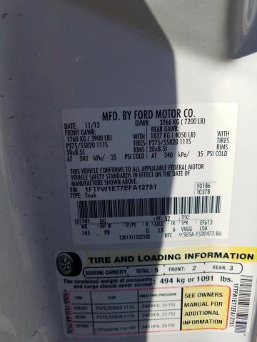 Photo 10 from auction – 2014 FORD F150 SUPER with VIN 1FTFW1ET7EFA12751