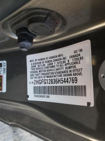 Photo 10 from auction – 2006 HONDA CIVIC EX with VIN 2HGFG12836H544769