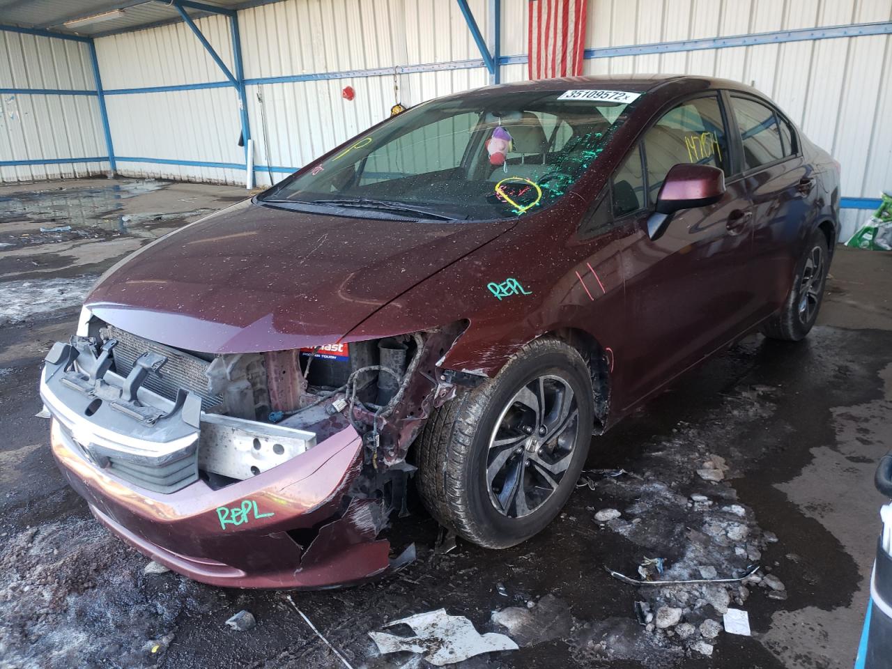 Photo 2 from auction – 2012 HONDA CIVIC LX with VIN 2HGFB2F51CH515447