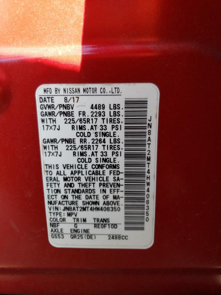 Photo 10 from auction – 2017 NISSAN ROGUE S with VIN JN8AT2MT4HW408350