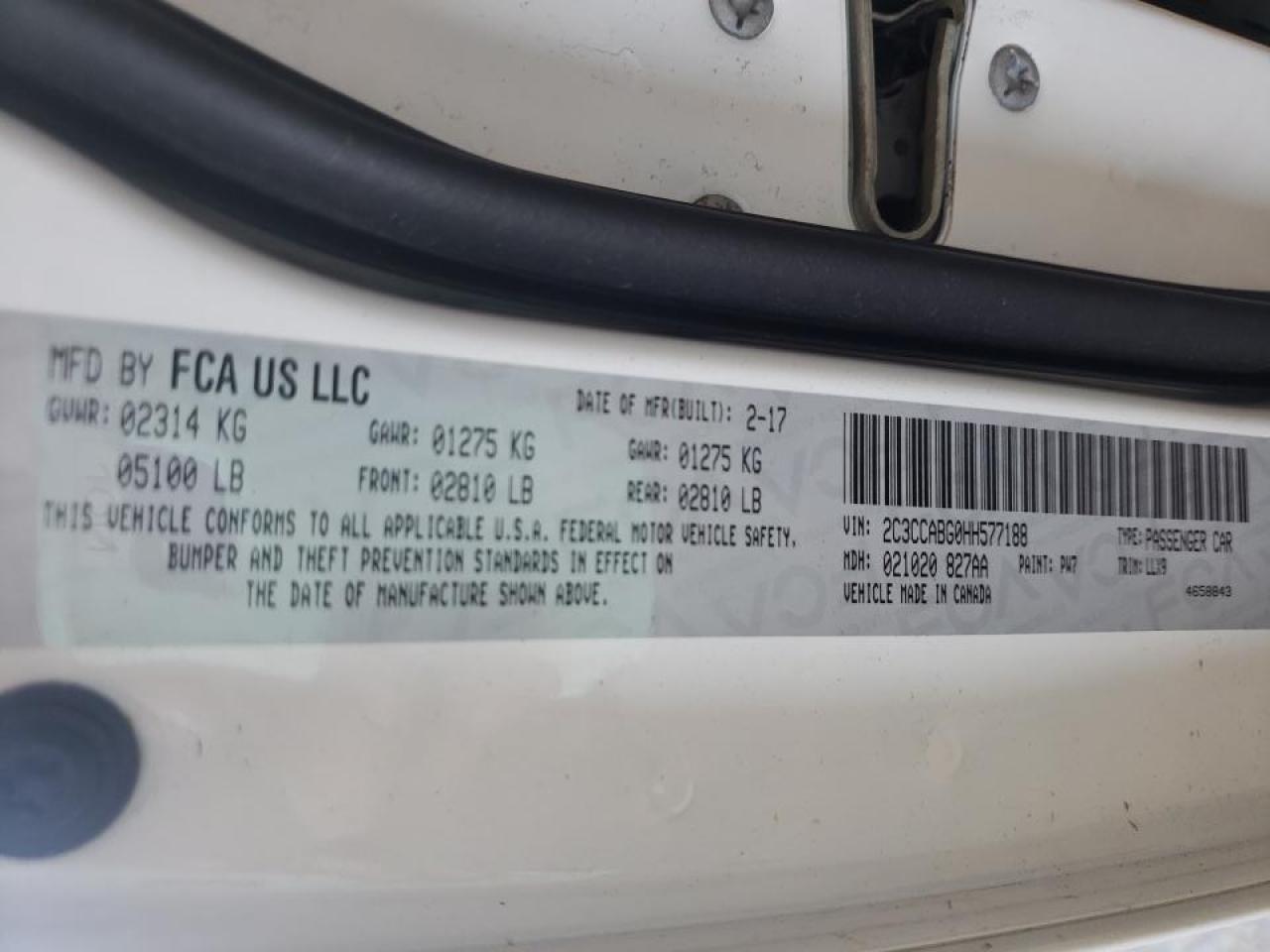 Photo 10 from auction – 2017 CHRYSLER 300 S with VIN 2C3CCABG0HH577188