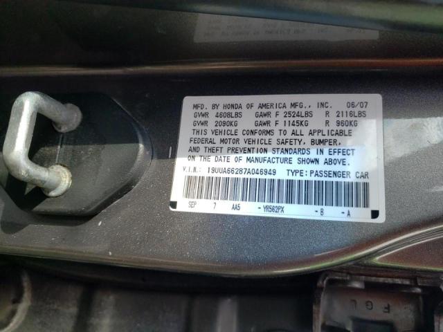 Photo 10 from auction – 2007 ACURA TL with VIN 19UUA66287A046949