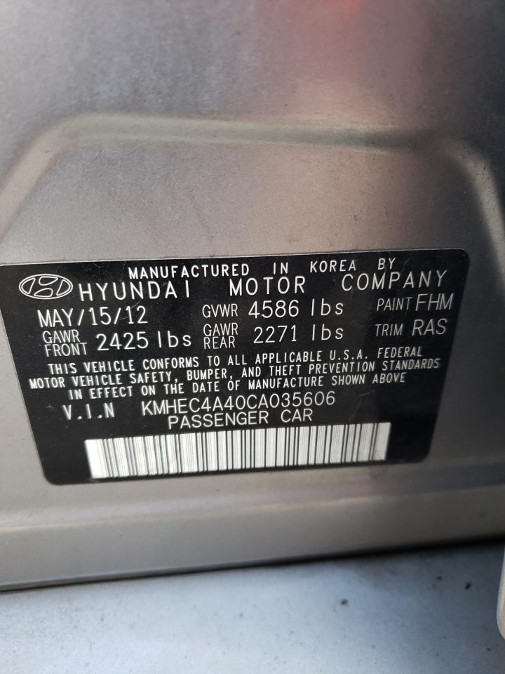 Photo 10 from auction – 2012 HYUNDAI SONATA HYB with VIN KMHEC4A40CA035606