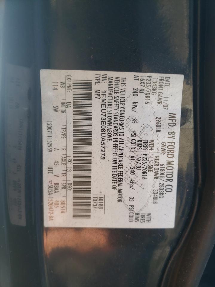 Photo 10 from auction – 2008 FORD EXPLORER X with VIN 1FMEU73E08UA57275