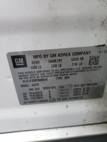 Photo 10 from auction – 2015 BUICK ENCORE CON with VIN KL4CJFSB0FB086848