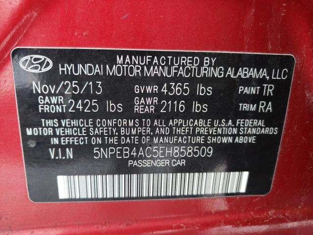 Photo 10 from auction – 2014 HYUNDAI SONATA GLS with VIN 5NPEB4AC5EH858509