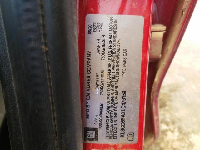 Photo 10 from auction – 2020 CHEVROLET SPARK 1LT with VIN KL8CD6SAXLC479159