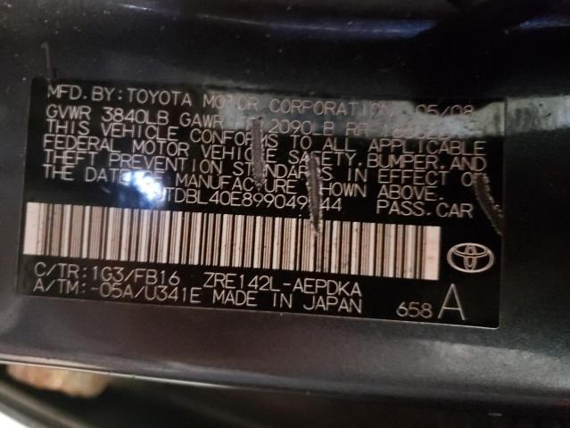 Photo 10 from auction – 2009 TOYOTA COROLLA BA with VIN JTDBL40E899049944
