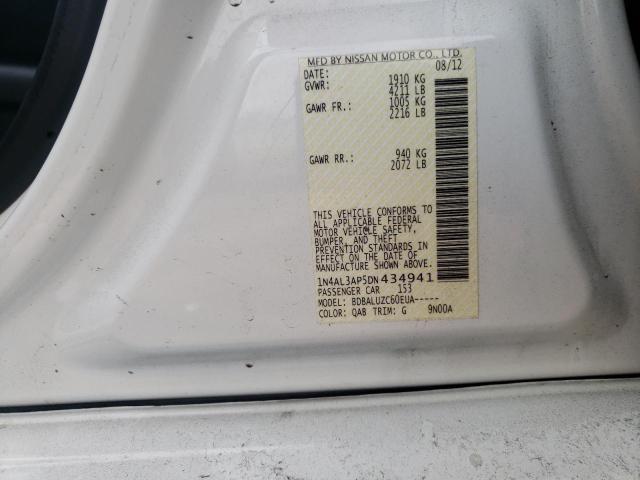 Photo 10 from auction – 2013 NISSAN ALTIMA 2.5 with VIN 1N4AL3AP5DN434941