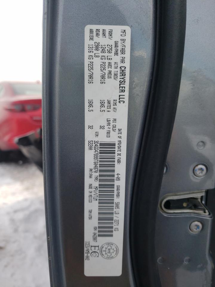 Photo 10 from auction – 2009 DODGE JOURNEY SE with VIN 3D4GG47B99T604870