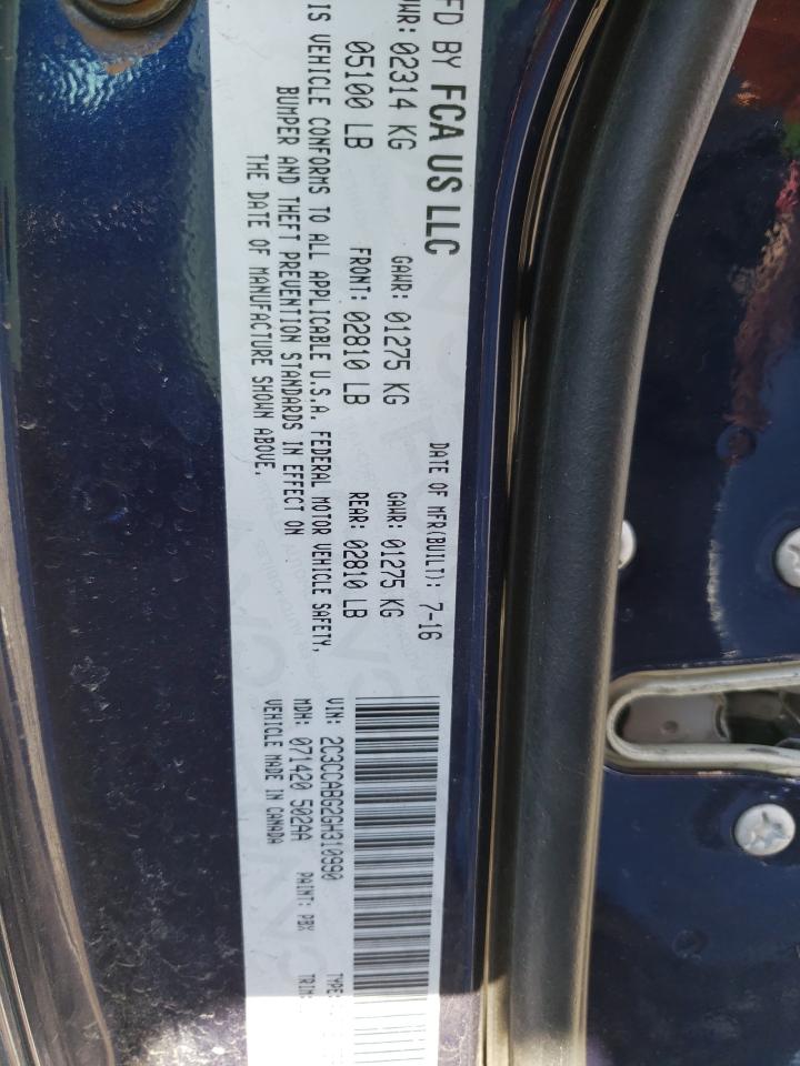 Photo 10 from auction – 2016 CHRYSLER 300 S with VIN 2C3CCABG2GH310990
