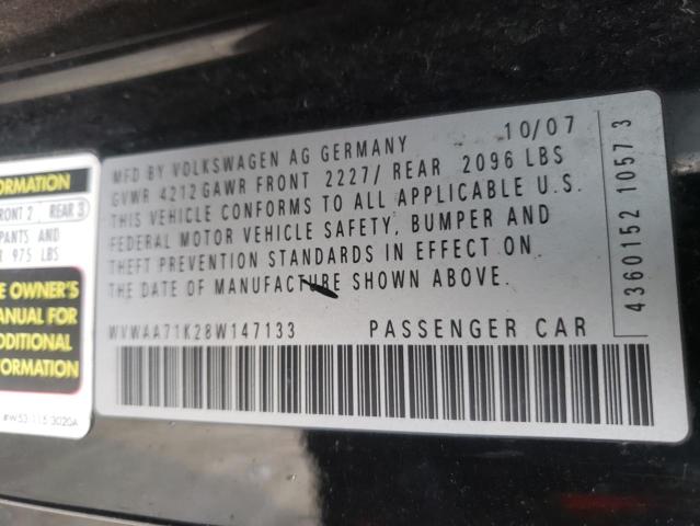 Photo 10 from auction – 2008 VOLKSWAGEN RABBIT with VIN WVWAA71K28W147133