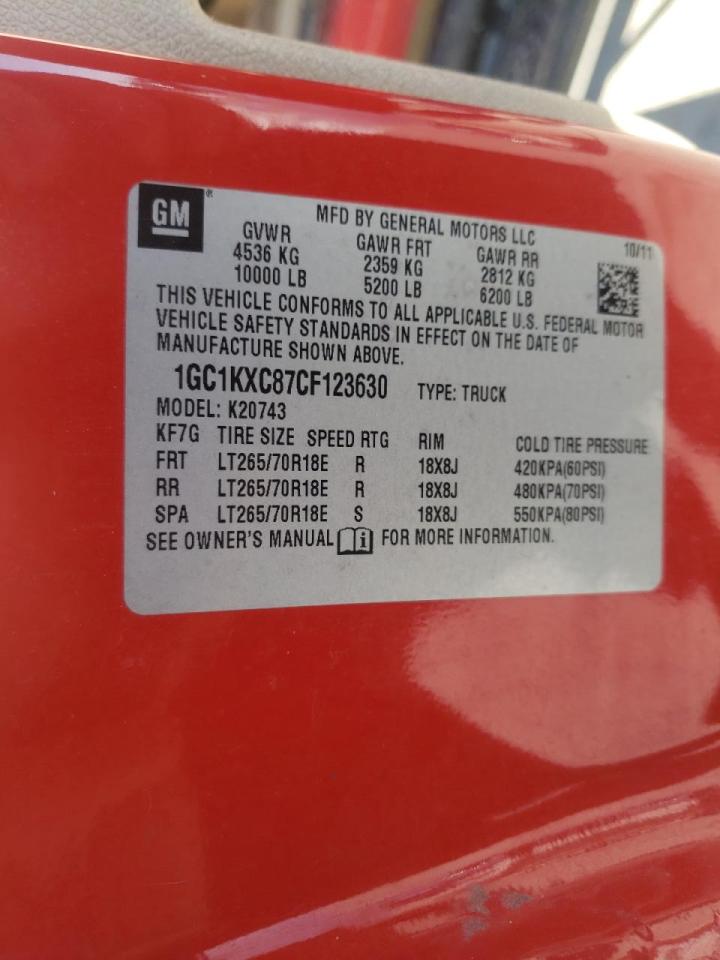 Photo 10 from auction – 2012 CHEVROLET SILVERADO with VIN 1GC1KXC87CF123630