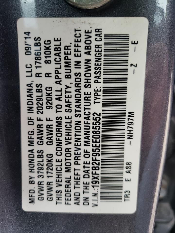 Zdjęcie 10 z aukcji – 2014 HONDA CIVIC EXL z VIN 19XFB2F95EE085552