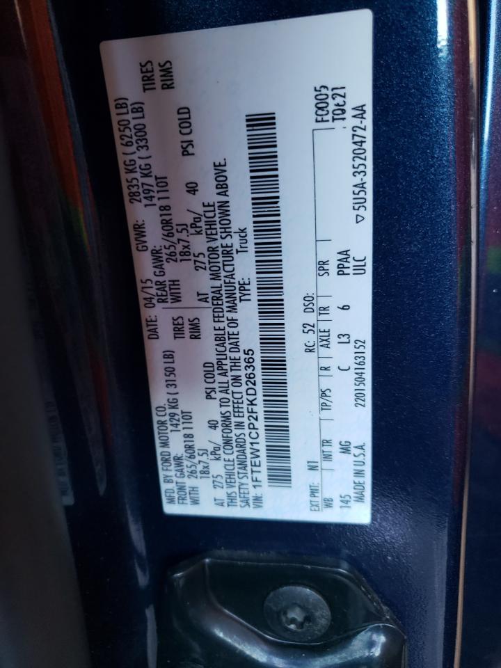Photo 10 from auction – 2015 FORD F150 SUPER with VIN 1FTEW1CP2FKD26365