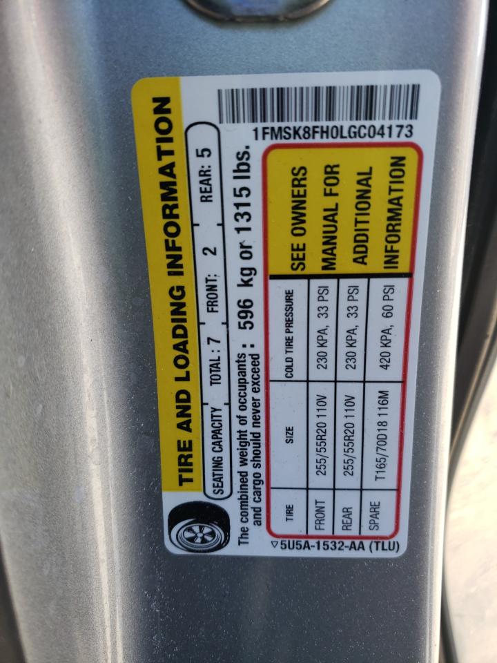 Photo 10 from auction – 2020 FORD EXPLORER L with VIN 1FMSK8FH0LGC04173