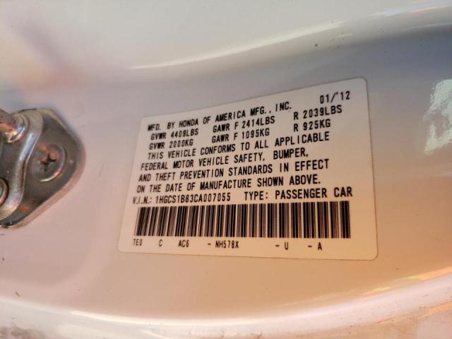 Photo 10 from auction – 2012 HONDA ACCORD EXL with VIN 1HGCS1B83CA007055