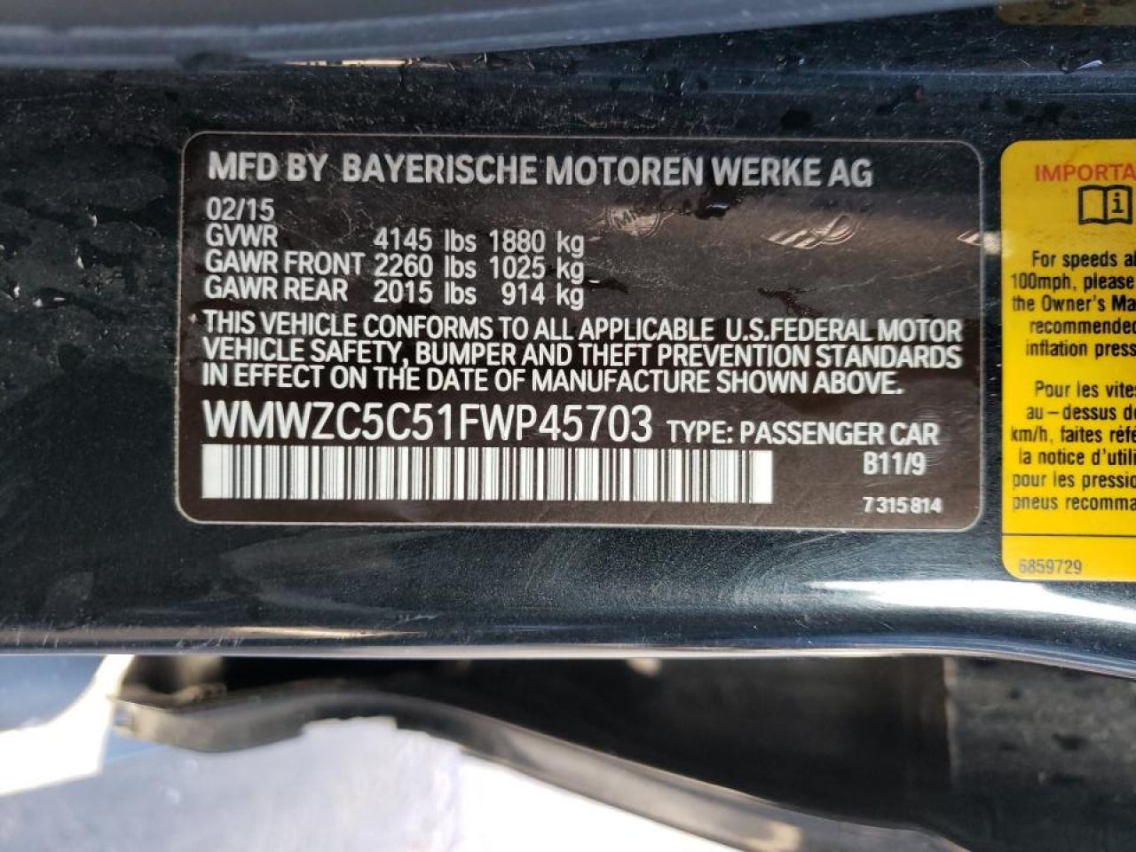 Photo 10 from auction – 2015 MINI COOPER S C with VIN WMWZC5C51FWP45703