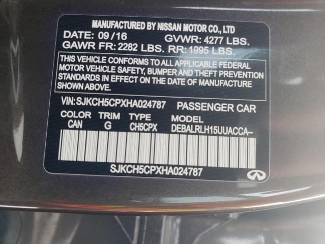 Photo 10 from auction – 2017 INFINITI QX30 BASE with VIN SJKCH5CPXHA024787