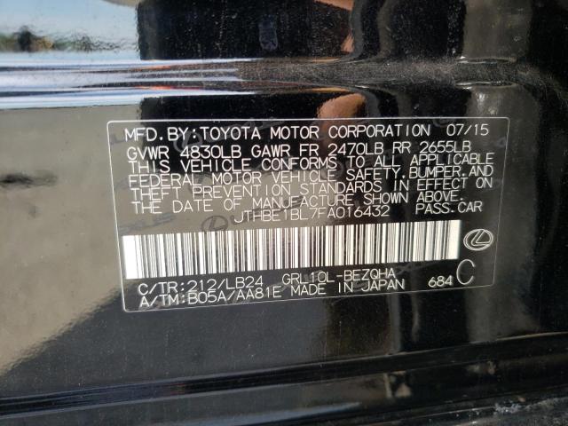 Photo 10 from auction – 2015 LEXUS GS 350 with VIN JTHBE1BL7FA016432