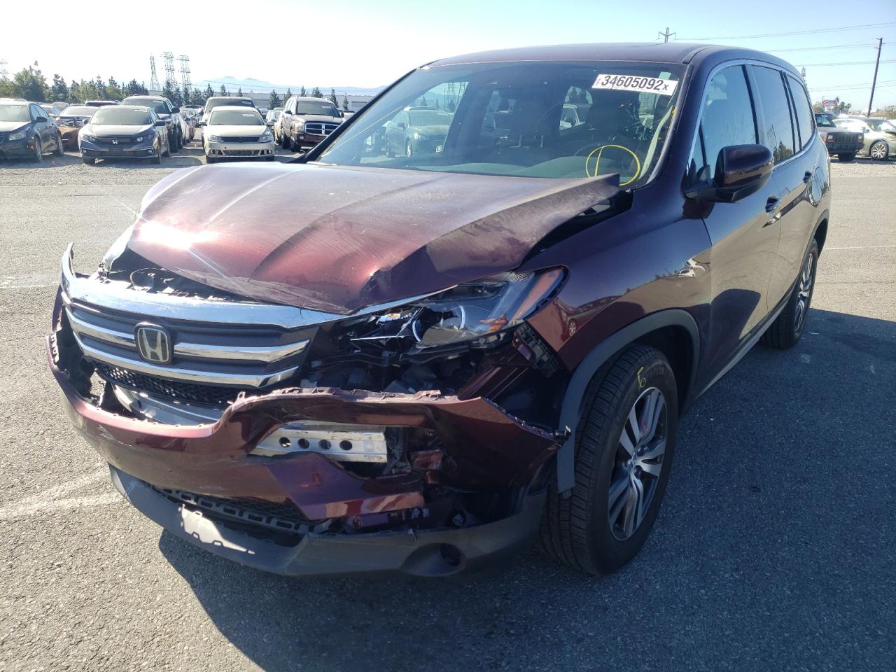 Photo 2 from auction – 2017 HONDA PILOT EXL with VIN 5FNYF5H67HB037745
