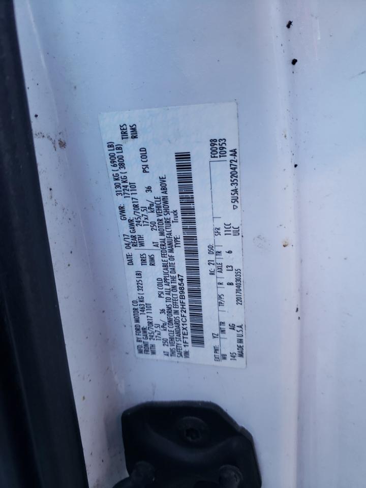 Photo 10 from auction – 2017 FORD F150 SUPER with VIN 1FTEX1CF2HFB98547