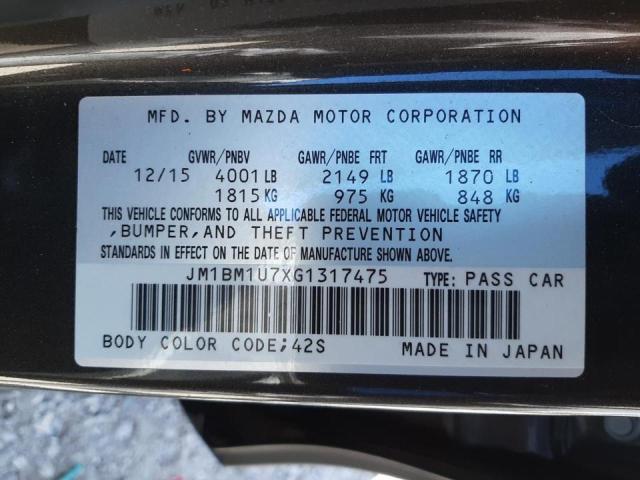 Photo 10 from auction – 2016 MAZDA 3 SPORT with VIN JM1BM1U7XG1317475